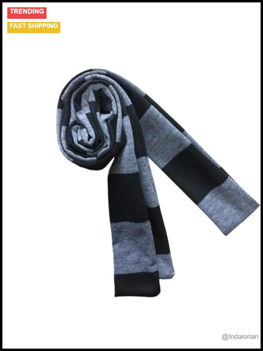 Men's Striped Long Thin Scarf Cotton Lightweight Cosplay Scarf